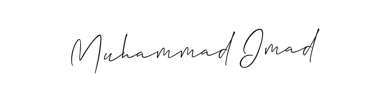 This is the best signature style for the Muhammad Imad name. Also you like these signature font (Allison_Script). Mix name signature. Muhammad Imad signature style 2 images and pictures png