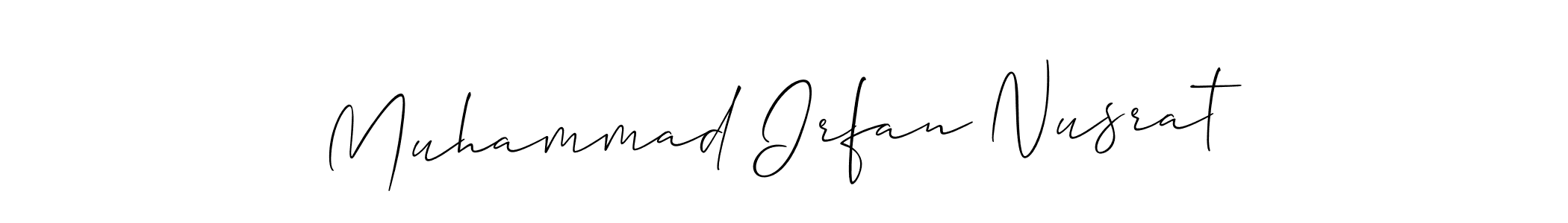 Also You can easily find your signature by using the search form. We will create Muhammad Irfan Nusrat name handwritten signature images for you free of cost using Allison_Script sign style. Muhammad Irfan Nusrat signature style 2 images and pictures png