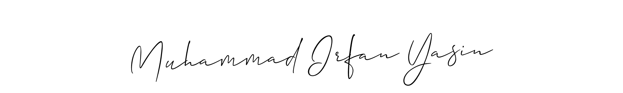 Use a signature maker to create a handwritten signature online. With this signature software, you can design (Allison_Script) your own signature for name Muhammad Irfan Yasin. Muhammad Irfan Yasin signature style 2 images and pictures png