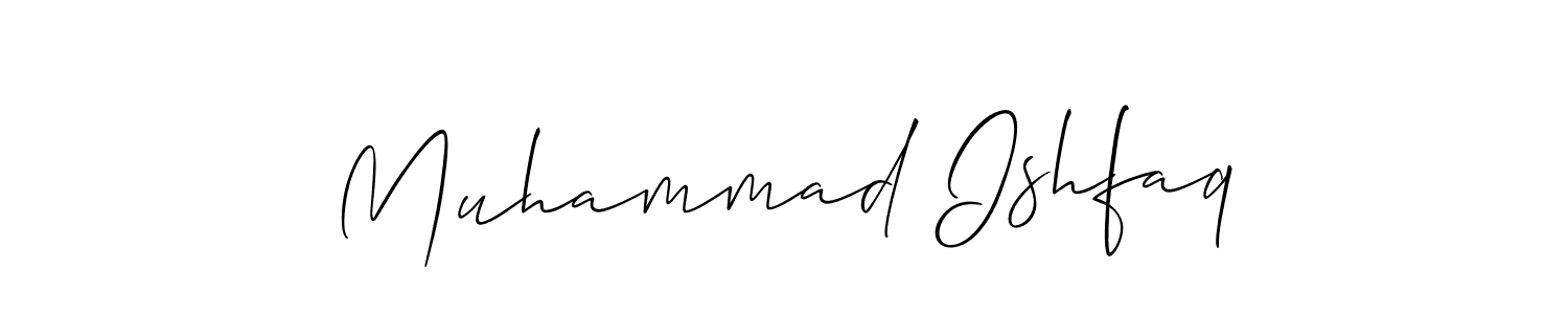 You should practise on your own different ways (Allison_Script) to write your name (Muhammad Ishfaq) in signature. don't let someone else do it for you. Muhammad Ishfaq signature style 2 images and pictures png