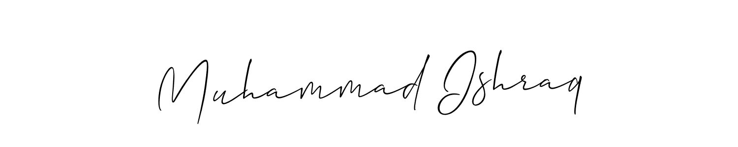 Also You can easily find your signature by using the search form. We will create Muhammad Ishraq name handwritten signature images for you free of cost using Allison_Script sign style. Muhammad Ishraq signature style 2 images and pictures png