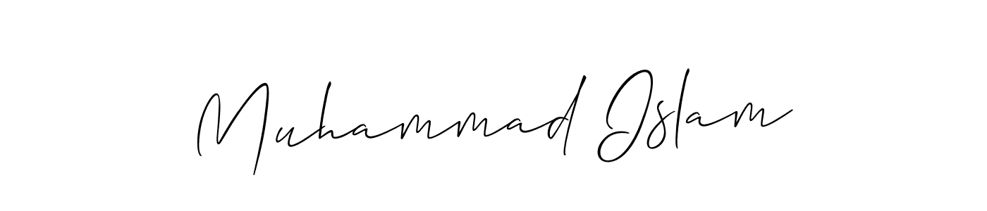 How to make Muhammad Islam name signature. Use Allison_Script style for creating short signs online. This is the latest handwritten sign. Muhammad Islam signature style 2 images and pictures png
