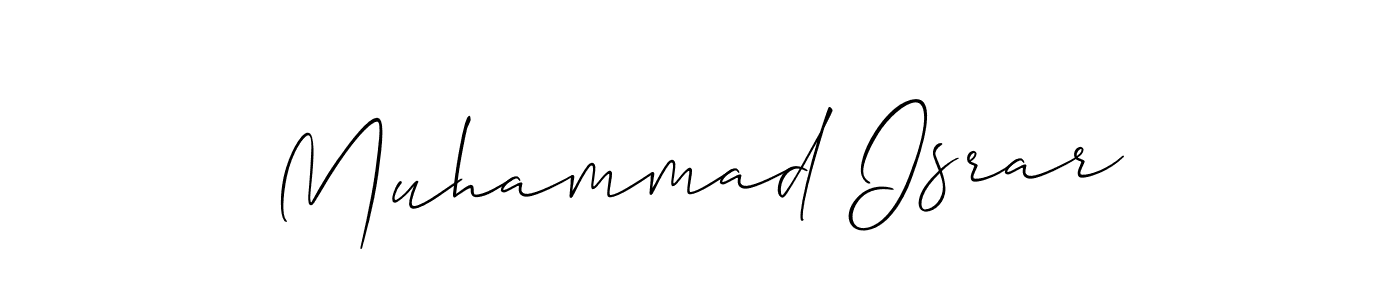 Use a signature maker to create a handwritten signature online. With this signature software, you can design (Allison_Script) your own signature for name Muhammad Israr. Muhammad Israr signature style 2 images and pictures png