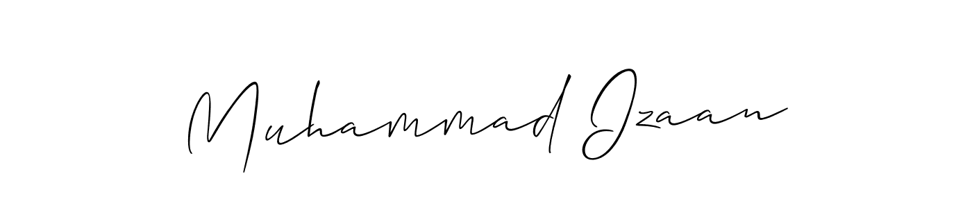 You should practise on your own different ways (Allison_Script) to write your name (Muhammad Izaan) in signature. don't let someone else do it for you. Muhammad Izaan signature style 2 images and pictures png