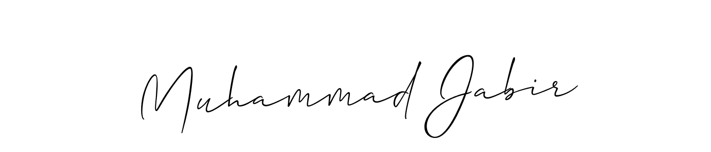 How to make Muhammad Jabir name signature. Use Allison_Script style for creating short signs online. This is the latest handwritten sign. Muhammad Jabir signature style 2 images and pictures png