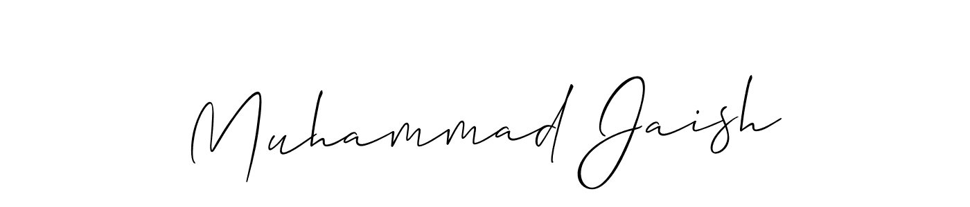Allison_Script is a professional signature style that is perfect for those who want to add a touch of class to their signature. It is also a great choice for those who want to make their signature more unique. Get Muhammad Jaish name to fancy signature for free. Muhammad Jaish signature style 2 images and pictures png