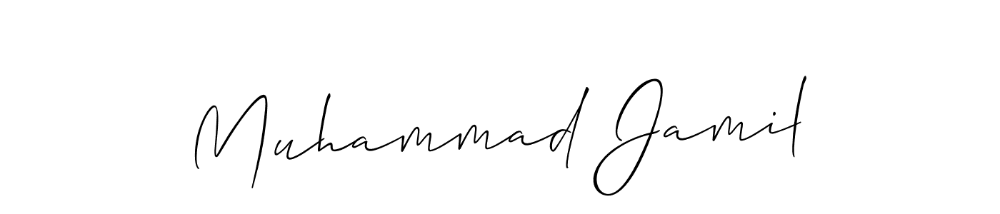 if you are searching for the best signature style for your name Muhammad Jamil. so please give up your signature search. here we have designed multiple signature styles  using Allison_Script. Muhammad Jamil signature style 2 images and pictures png