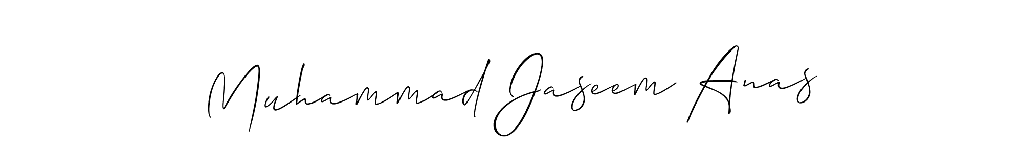 You should practise on your own different ways (Allison_Script) to write your name (Muhammad Jaseem Anas) in signature. don't let someone else do it for you. Muhammad Jaseem Anas signature style 2 images and pictures png