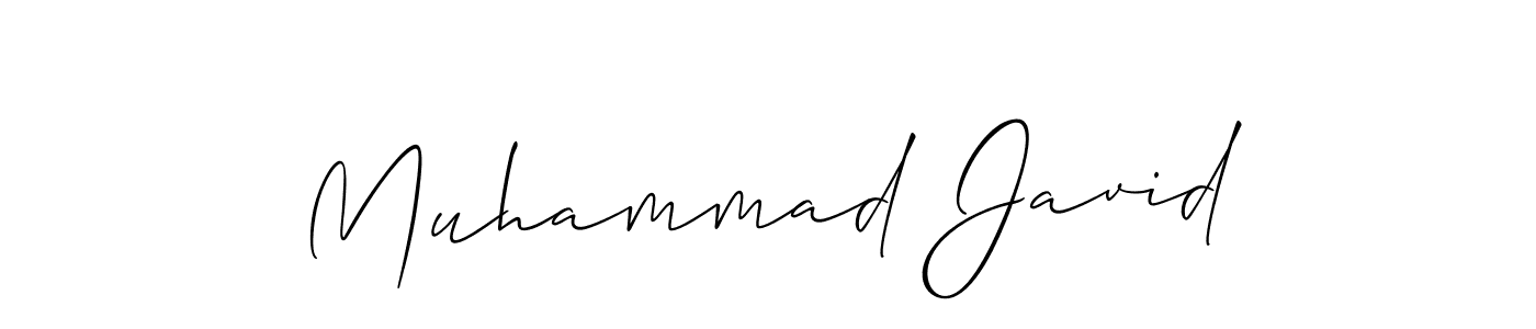 Muhammad Javid stylish signature style. Best Handwritten Sign (Allison_Script) for my name. Handwritten Signature Collection Ideas for my name Muhammad Javid. Muhammad Javid signature style 2 images and pictures png