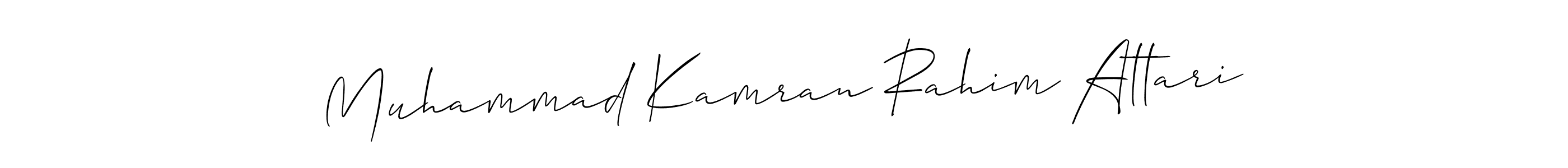 Make a short Muhammad Kamran Rahim Attari signature style. Manage your documents anywhere anytime using Allison_Script. Create and add eSignatures, submit forms, share and send files easily. Muhammad Kamran Rahim Attari signature style 2 images and pictures png