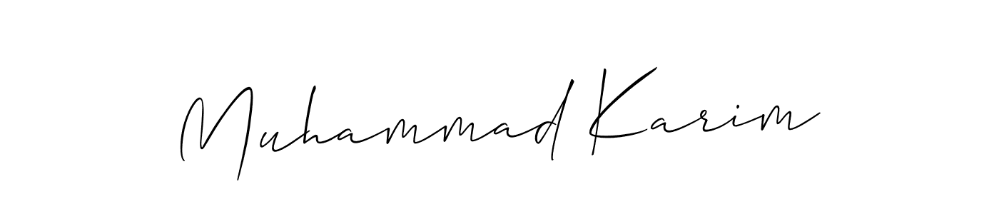 Make a beautiful signature design for name Muhammad Karim. With this signature (Allison_Script) style, you can create a handwritten signature for free. Muhammad Karim signature style 2 images and pictures png