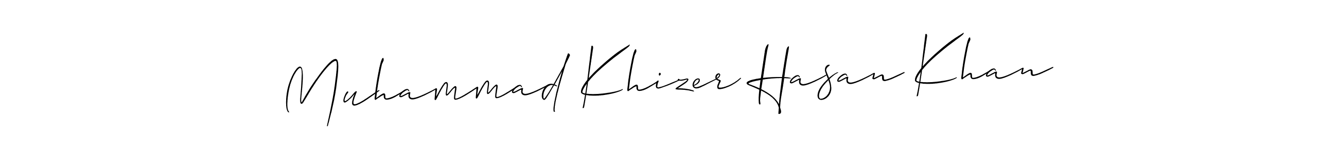 Design your own signature with our free online signature maker. With this signature software, you can create a handwritten (Allison_Script) signature for name Muhammad Khizer Hasan Khan. Muhammad Khizer Hasan Khan signature style 2 images and pictures png