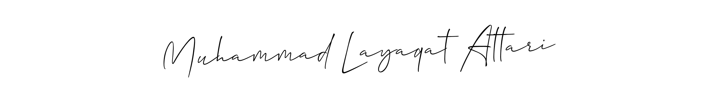 Make a beautiful signature design for name Muhammad Layaqat Attari. With this signature (Allison_Script) style, you can create a handwritten signature for free. Muhammad Layaqat Attari signature style 2 images and pictures png