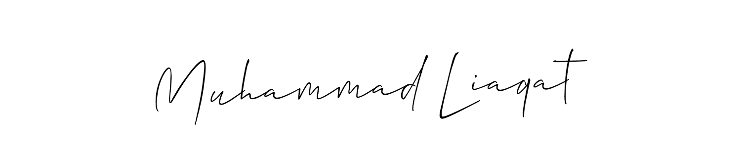 How to make Muhammad Liaqat name signature. Use Allison_Script style for creating short signs online. This is the latest handwritten sign. Muhammad Liaqat signature style 2 images and pictures png