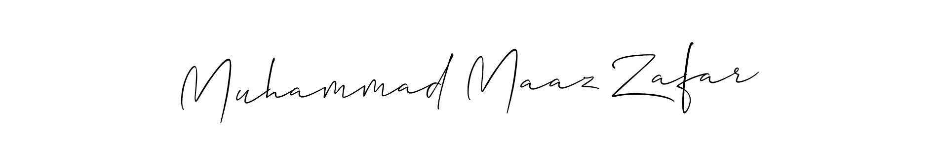 Allison_Script is a professional signature style that is perfect for those who want to add a touch of class to their signature. It is also a great choice for those who want to make their signature more unique. Get Muhammad Maaz Zafar name to fancy signature for free. Muhammad Maaz Zafar signature style 2 images and pictures png