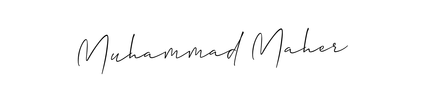 Allison_Script is a professional signature style that is perfect for those who want to add a touch of class to their signature. It is also a great choice for those who want to make their signature more unique. Get Muhammad Maher name to fancy signature for free. Muhammad Maher signature style 2 images and pictures png