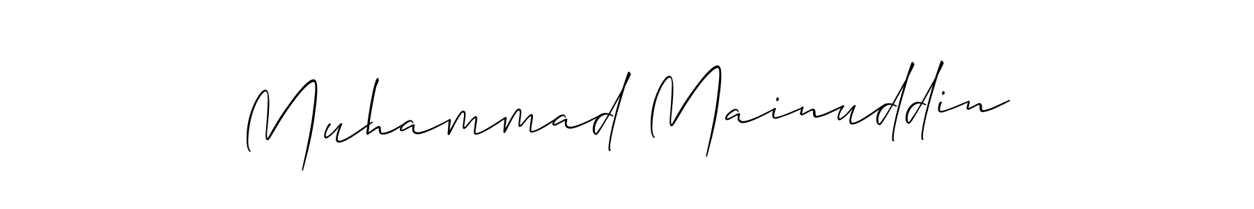 Make a short Muhammad Mainuddin signature style. Manage your documents anywhere anytime using Allison_Script. Create and add eSignatures, submit forms, share and send files easily. Muhammad Mainuddin signature style 2 images and pictures png