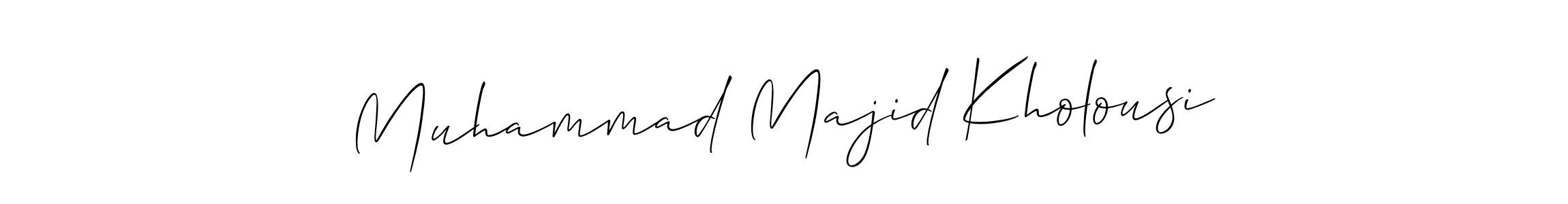 Make a beautiful signature design for name Muhammad Majid Kholousi. With this signature (Allison_Script) style, you can create a handwritten signature for free. Muhammad Majid Kholousi signature style 2 images and pictures png