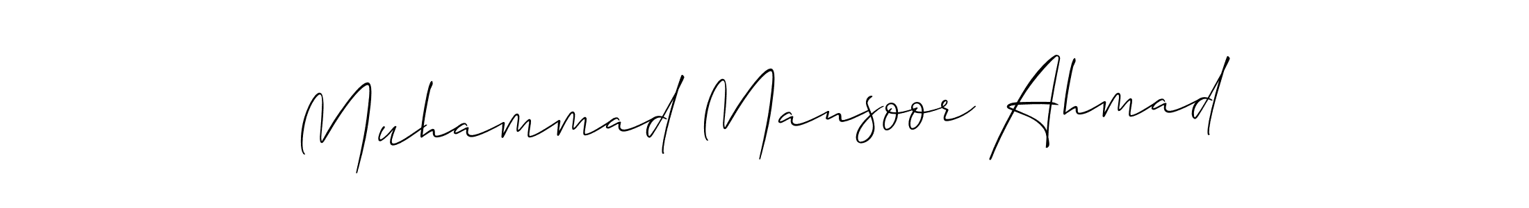 Design your own signature with our free online signature maker. With this signature software, you can create a handwritten (Allison_Script) signature for name Muhammad Mansoor Ahmad. Muhammad Mansoor Ahmad signature style 2 images and pictures png