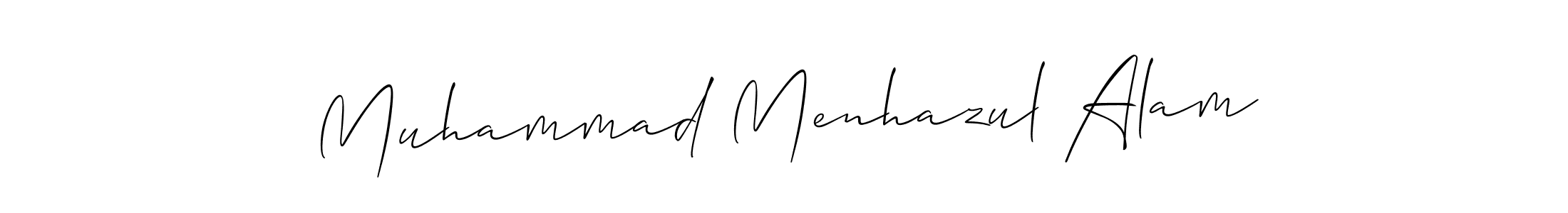 Also You can easily find your signature by using the search form. We will create Muhammad Menhazul Alam name handwritten signature images for you free of cost using Allison_Script sign style. Muhammad Menhazul Alam signature style 2 images and pictures png