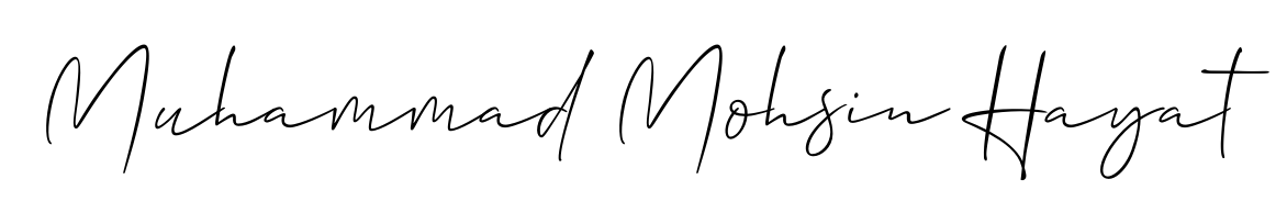 A stylish, flowing autograph style designed for name Muhammad Mohsin Hayat using Allison_Script typography. Perfect for digital creative projects. Muhammad Mohsin Hayat signature style 2 images and pictures png