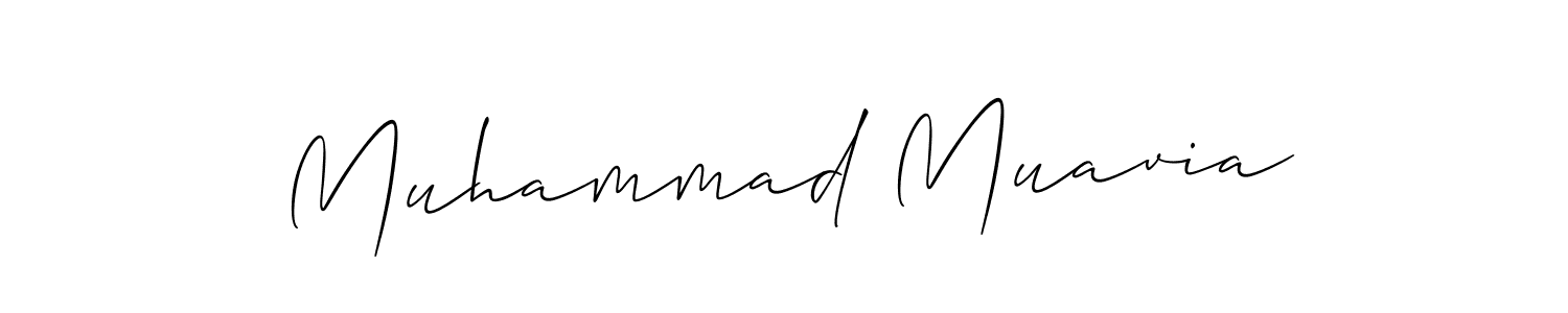 You should practise on your own different ways (Allison_Script) to write your name (Muhammad Muavia) in signature. don't let someone else do it for you. Muhammad Muavia signature style 2 images and pictures png