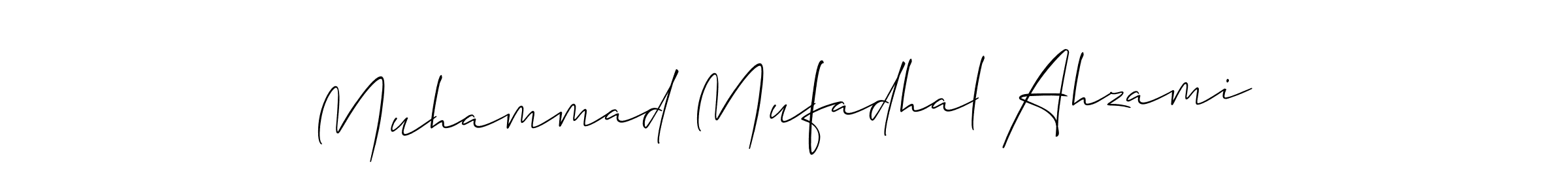 Make a short Muhammad Mufadhal Ahzami signature style. Manage your documents anywhere anytime using Allison_Script. Create and add eSignatures, submit forms, share and send files easily. Muhammad Mufadhal Ahzami signature style 2 images and pictures png