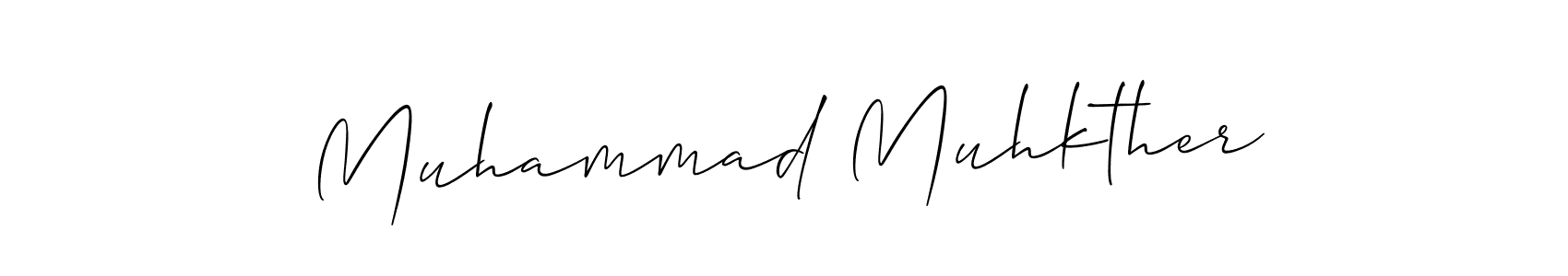 Also we have Muhammad Muhkther name is the best signature style. Create professional handwritten signature collection using Allison_Script autograph style. Muhammad Muhkther signature style 2 images and pictures png