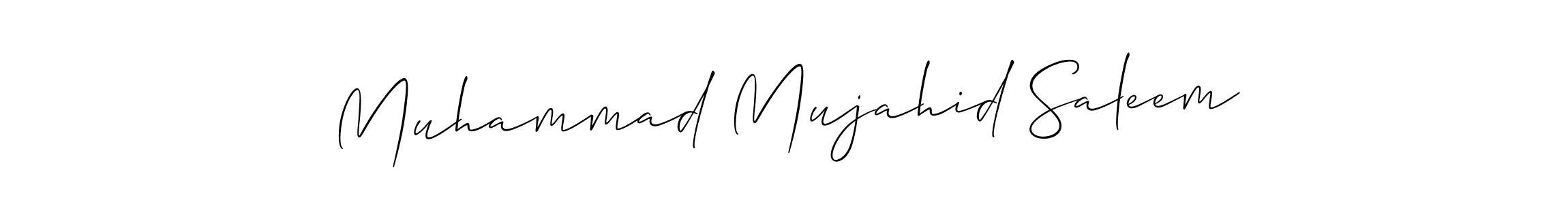 How to make Muhammad Mujahid Saleem name signature. Use Allison_Script style for creating short signs online. This is the latest handwritten sign. Muhammad Mujahid Saleem signature style 2 images and pictures png