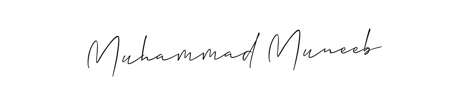 Make a beautiful signature design for name Muhammad Muneeb. With this signature (Allison_Script) style, you can create a handwritten signature for free. Muhammad Muneeb signature style 2 images and pictures png