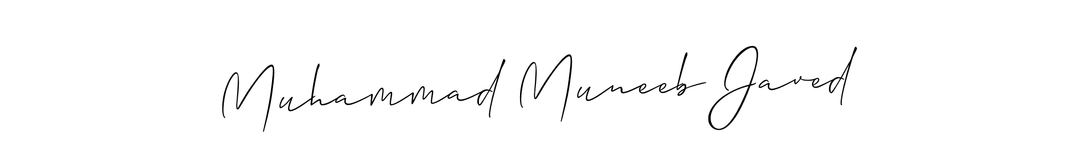 Make a beautiful signature design for name Muhammad Muneeb Javed. With this signature (Allison_Script) style, you can create a handwritten signature for free. Muhammad Muneeb Javed signature style 2 images and pictures png