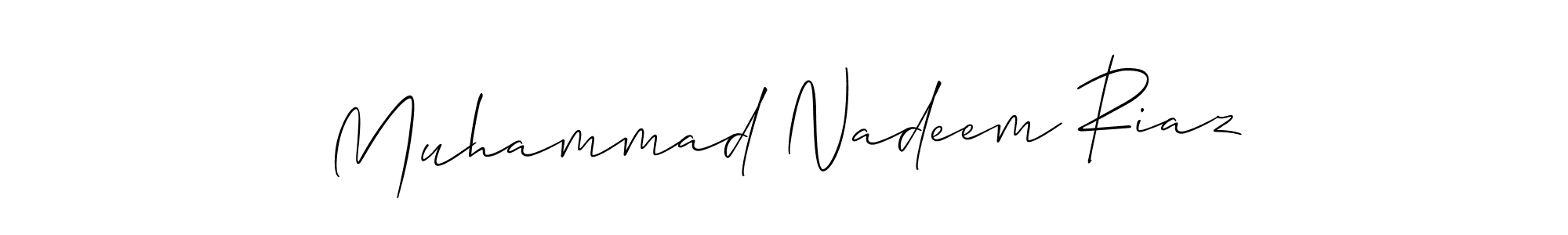 The best way (Allison_Script) to make a short signature is to pick only two or three words in your name. The name Muhammad Nadeem Riaz include a total of six letters. For converting this name. Muhammad Nadeem Riaz signature style 2 images and pictures png