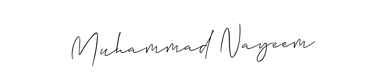 How to make Muhammad Nayeem name signature. Use Allison_Script style for creating short signs online. This is the latest handwritten sign. Muhammad Nayeem signature style 2 images and pictures png