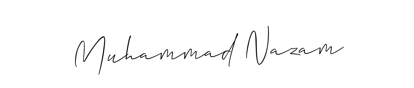 How to make Muhammad Nazam signature? Allison_Script is a professional autograph style. Create handwritten signature for Muhammad Nazam name. Muhammad Nazam signature style 2 images and pictures png