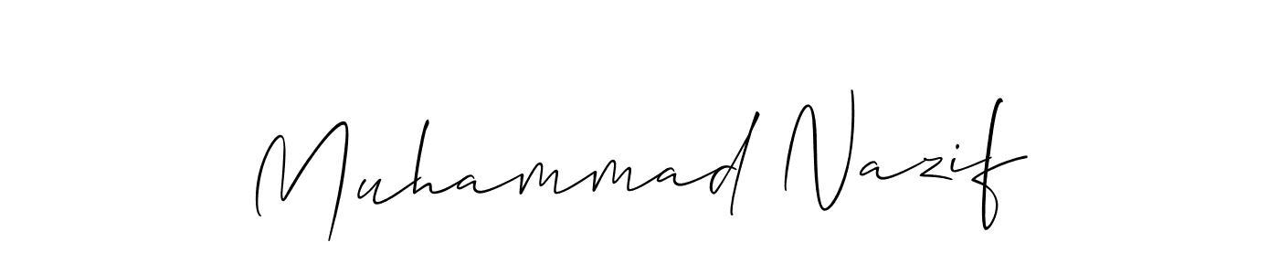 Also You can easily find your signature by using the search form. We will create Muhammad Nazif name handwritten signature images for you free of cost using Allison_Script sign style. Muhammad Nazif signature style 2 images and pictures png