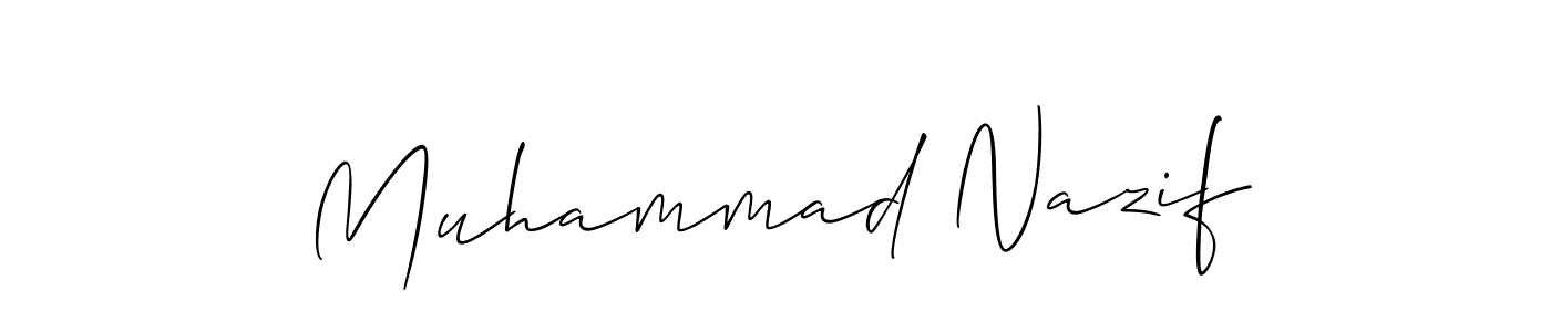 Also You can easily find your signature by using the search form. We will create Muhammad Nazif name handwritten signature images for you free of cost using Allison_Script sign style. Muhammad Nazif signature style 2 images and pictures png