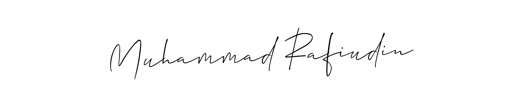 You should practise on your own different ways (Allison_Script) to write your name (Muhammad Rafiudin) in signature. don't let someone else do it for you. Muhammad Rafiudin signature style 2 images and pictures png