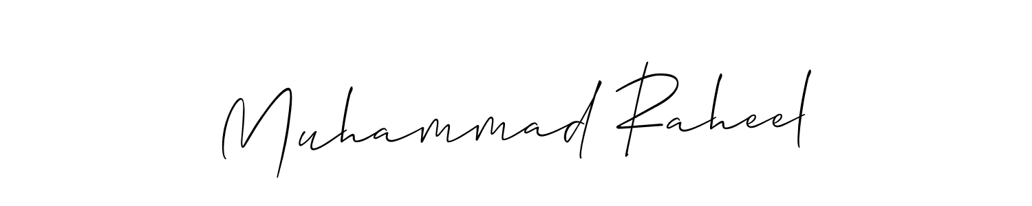 How to make Muhammad Raheel name signature. Use Allison_Script style for creating short signs online. This is the latest handwritten sign. Muhammad Raheel signature style 2 images and pictures png