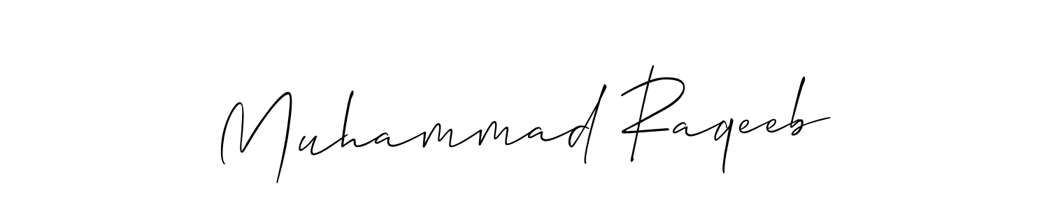 if you are searching for the best signature style for your name Muhammad Raqeeb. so please give up your signature search. here we have designed multiple signature styles  using Allison_Script. Muhammad Raqeeb signature style 2 images and pictures png