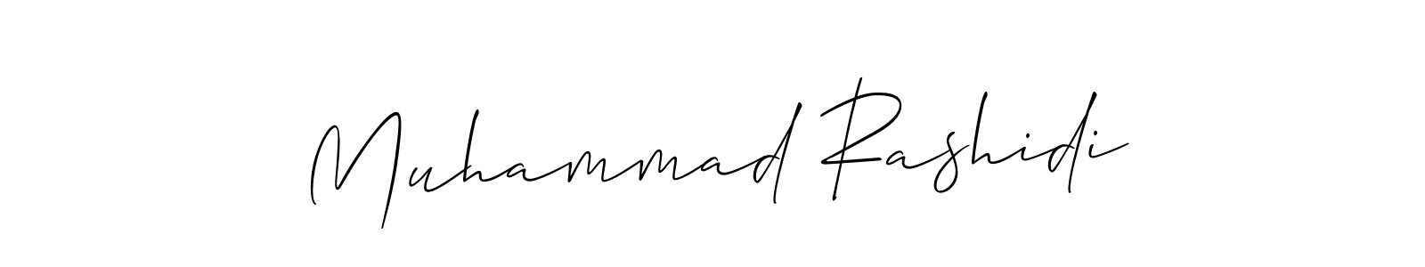 You should practise on your own different ways (Allison_Script) to write your name (Muhammad Rashidi) in signature. don't let someone else do it for you. Muhammad Rashidi signature style 2 images and pictures png