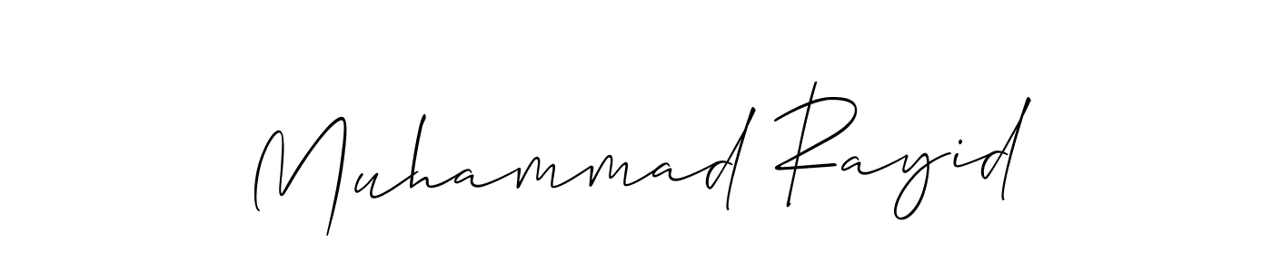 Make a beautiful signature design for name Muhammad Rayid. With this signature (Allison_Script) style, you can create a handwritten signature for free. Muhammad Rayid signature style 2 images and pictures png