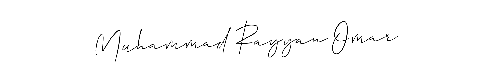 How to Draw Muhammad Rayyan Omar signature style? Allison_Script is a latest design signature styles for name Muhammad Rayyan Omar. Muhammad Rayyan Omar signature style 2 images and pictures png
