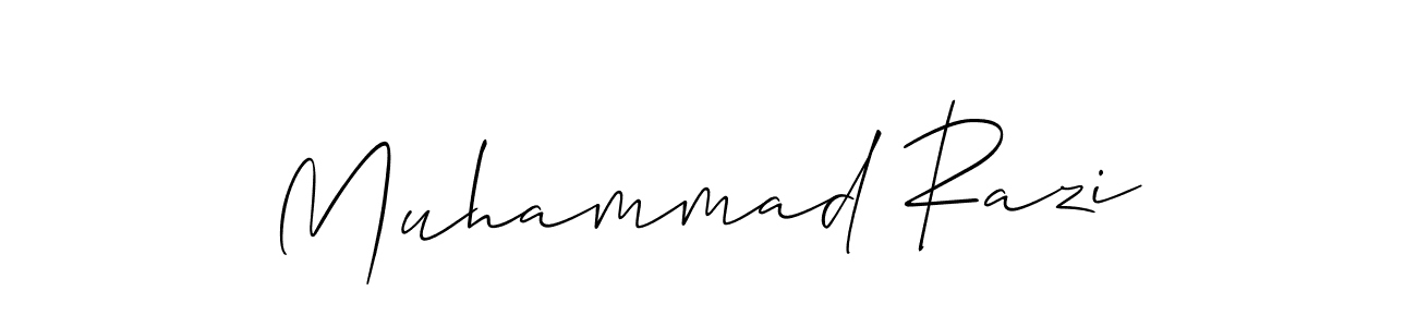 How to make Muhammad Razi name signature. Use Allison_Script style for creating short signs online. This is the latest handwritten sign. Muhammad Razi signature style 2 images and pictures png