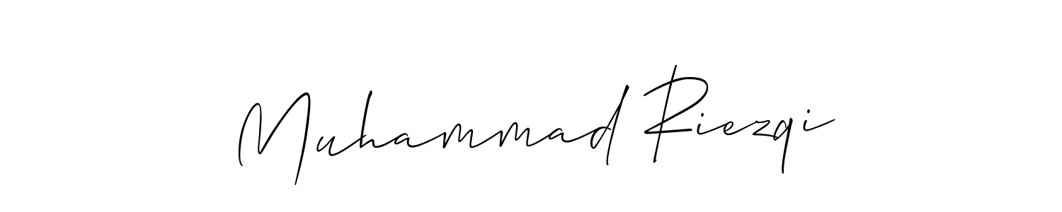 Use a signature maker to create a handwritten signature online. With this signature software, you can design (Allison_Script) your own signature for name Muhammad Riezqi. Muhammad Riezqi signature style 2 images and pictures png