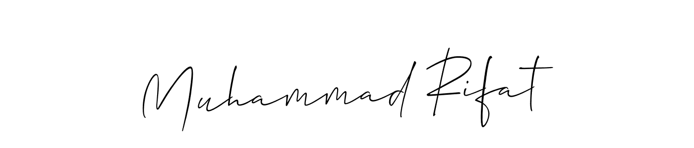 Also You can easily find your signature by using the search form. We will create Muhammad Rifat name handwritten signature images for you free of cost using Allison_Script sign style. Muhammad Rifat signature style 2 images and pictures png