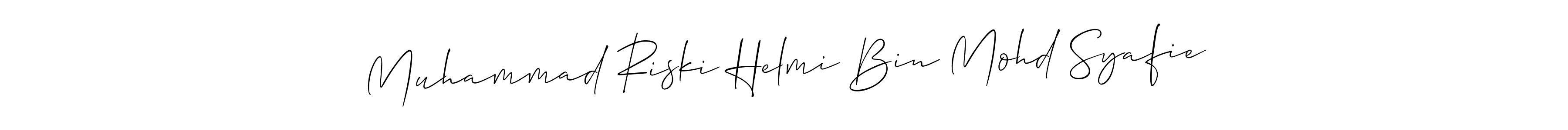 Design your own signature with our free online signature maker. With this signature software, you can create a handwritten (Allison_Script) signature for name Muhammad Riski Helmi Bin Mohd Syafie. Muhammad Riski Helmi Bin Mohd Syafie signature style 2 images and pictures png