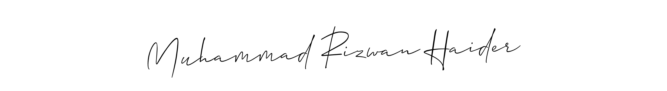Make a beautiful signature design for name Muhammad Rizwan Haider. With this signature (Allison_Script) style, you can create a handwritten signature for free. Muhammad Rizwan Haider signature style 2 images and pictures png