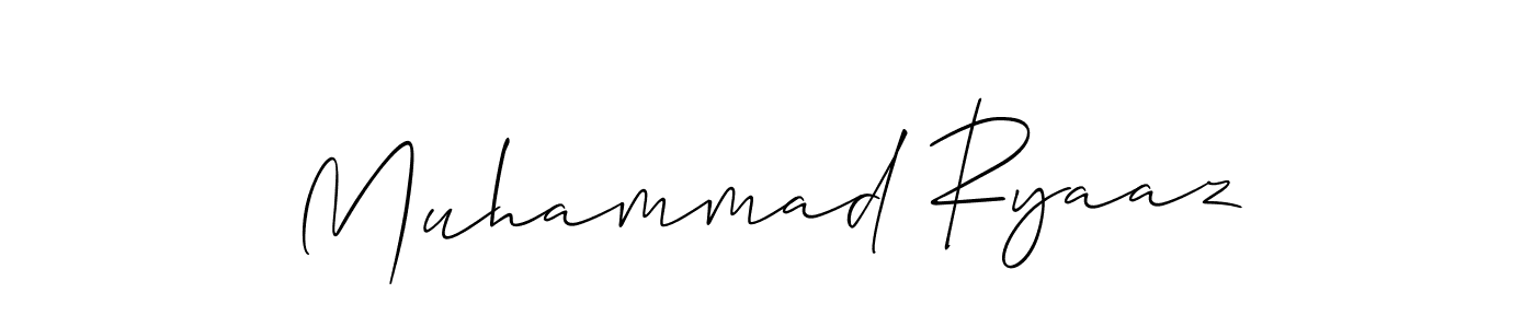 Allison_Script is a professional signature style that is perfect for those who want to add a touch of class to their signature. It is also a great choice for those who want to make their signature more unique. Get Muhammad Ryaaz name to fancy signature for free. Muhammad Ryaaz signature style 2 images and pictures png