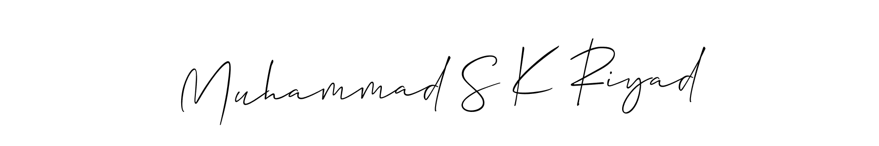Also You can easily find your signature by using the search form. We will create Muhammad S K Riyad name handwritten signature images for you free of cost using Allison_Script sign style. Muhammad S K Riyad signature style 2 images and pictures png