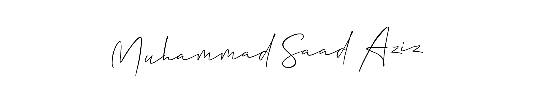 How to make Muhammad Saad Aziz name signature. Use Allison_Script style for creating short signs online. This is the latest handwritten sign. Muhammad Saad Aziz signature style 2 images and pictures png